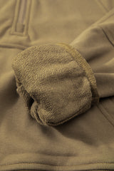 Brown Quarter Zip Stand Neck Kangaroo Pocket Sweatshirt Sweatshirts & Hoodies JT's Designer Fashion