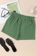 Green Flap Pocket Casual Drawstring Shorts Casual Shorts JT's Designer Fashion