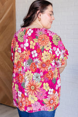Rose Plus Size Floral Print Ruffle Short Sleeve Blouse Plus Size Blouses & Shirts JT's Designer Fashion