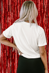 White American Flag Balloon Dog Print Crew Neck T Shirt Graphic Tees JT's Designer Fashion