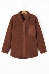 Red Clay Faux Shearling Teddy Bear Jacket Jackets JT's Designer Fashion