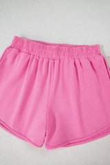 Bonbon Color Block Stripes Elastic High Waist Active Shorts Casual Shorts JT's Designer Fashion