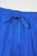 Sky Blue Drawstring High Waist Lined Tennis Skorts Skirts & Petticoat JT's Designer Fashion