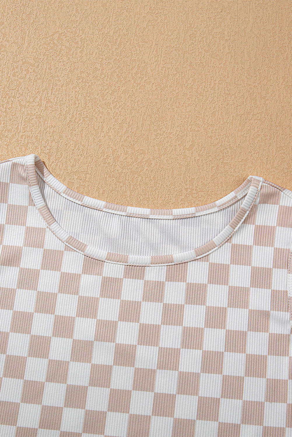 White Ribbed Texture Checkered Print 2pcs Tank and Pants Set Pant Sets JT's Designer Fashion
