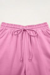 Bonbon Solid Loose V Neck Half Sleeve Tee and Shorts Short Sets JT's Designer Fashion