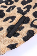 Black Contrast Trimmed Leopard Teddy Shacket Jackets JT's Designer Fashion