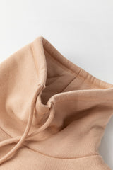 Light French Beige Drawstring Turtleneck Dolman Sleeve Sweatshirt Sweatshirts & Hoodies JT's Designer Fashion