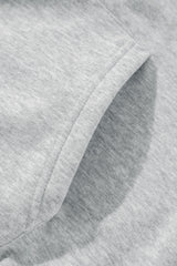 Light Grey Solid Color Fleece Lined Drawstring Hoodie with Pocket Sweatshirts & Hoodies JT's Designer Fashion
