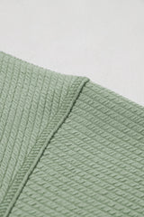 Clearly Aqua Solid Color Corded Drop Shoulder Long Sleeve Top Long Sleeve Tops JT's Designer Fashion