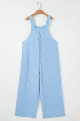 Checkered Pocketed Wide Leg Overalls Jumpsuits & Rompers JT's Designer Fashion