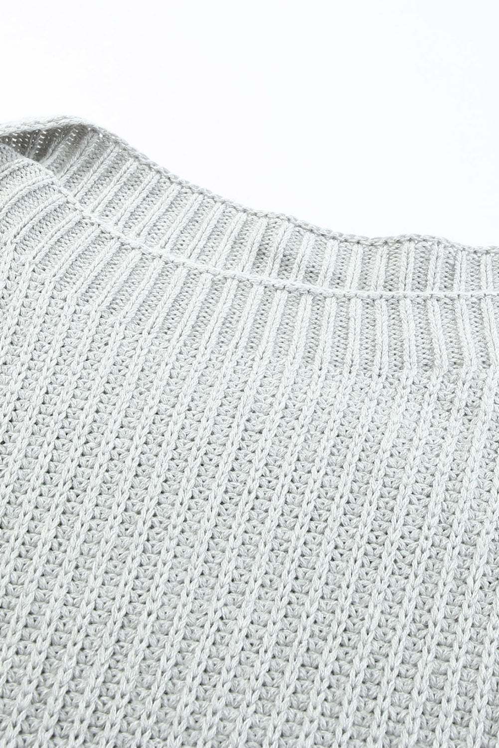Gray Buttoned Drop Shoulder Oversized Sweater Sweaters & Cardigans JT's Designer Fashion