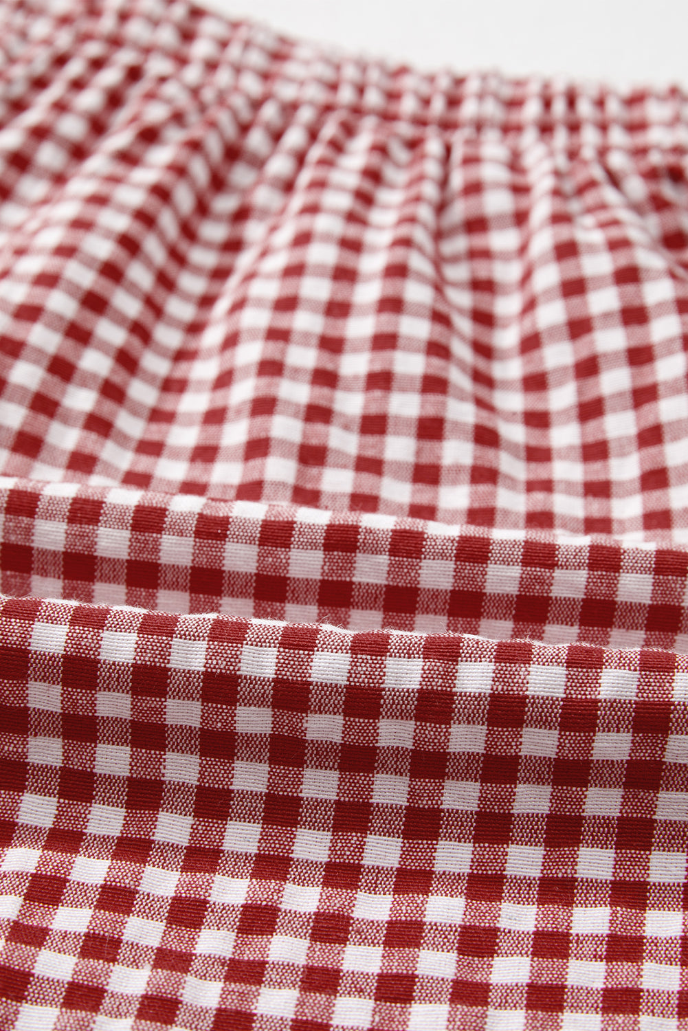 Red Gingham Printed High Waist Shorts Casual Shorts JT's Designer Fashion