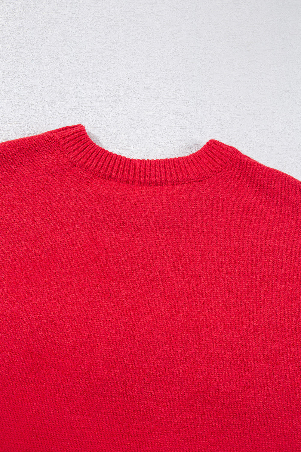 Fiery Red Tinsel Merry Letter Drop Shoulder Baggy Sweater Sweaters JT's Designer Fashion