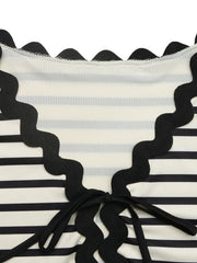 Parisian Chic Striped Lace-Up Short Set Short Sets JT's Designer Fashion