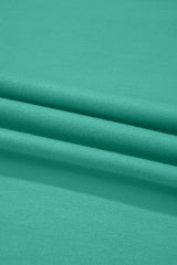 Sea Green Solid Loose V Neck Half Sleeve Tee and Shorts Short Sets JT's Designer Fashion