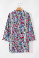 Red Paisley Print Open Front Kimono Kimonos JT's Designer Fashion