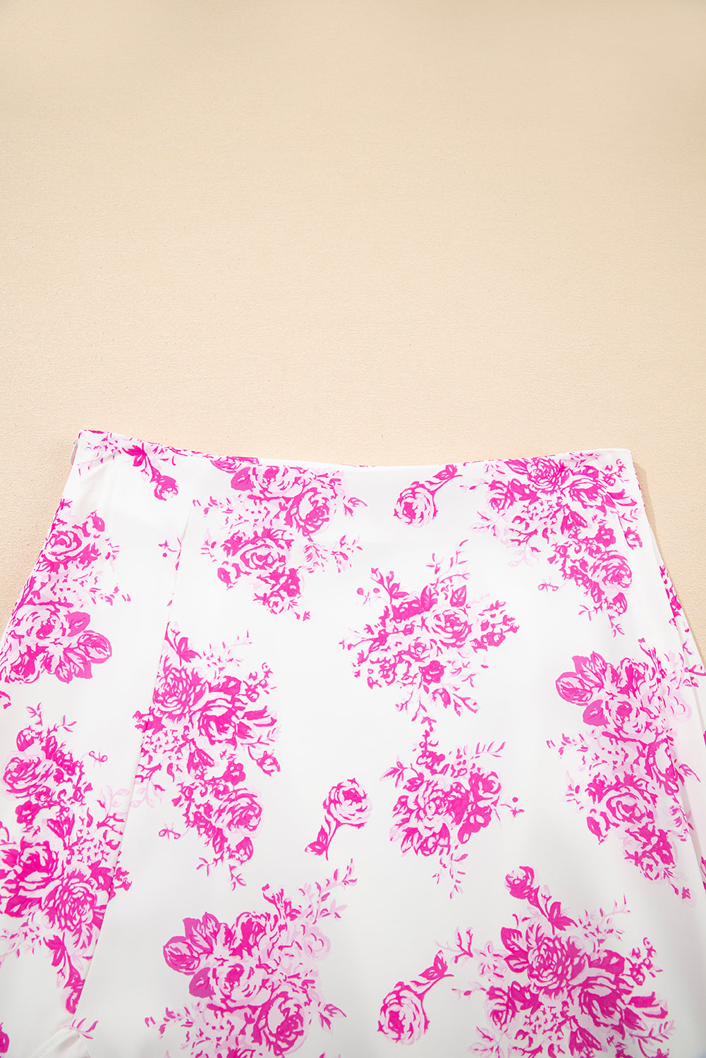 Rose Boho Floral High Waist Ruffle Split Maxi Skirt Skirts & Petticoat JT's Designer Fashion