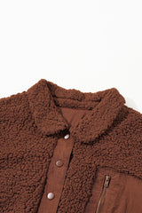 Red Clay Faux Shearling Teddy Bear Jacket Jackets JT's Designer Fashion