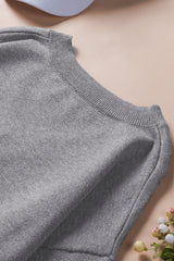 Gray Colorblock V Neck Sweater Sweaters & Cardigans JT's Designer Fashion