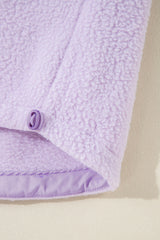 Lavendula Zipped Patch Pocket Fuzzy Drawstring Hoodie Sweatshirts & Hoodies JT's Designer Fashion