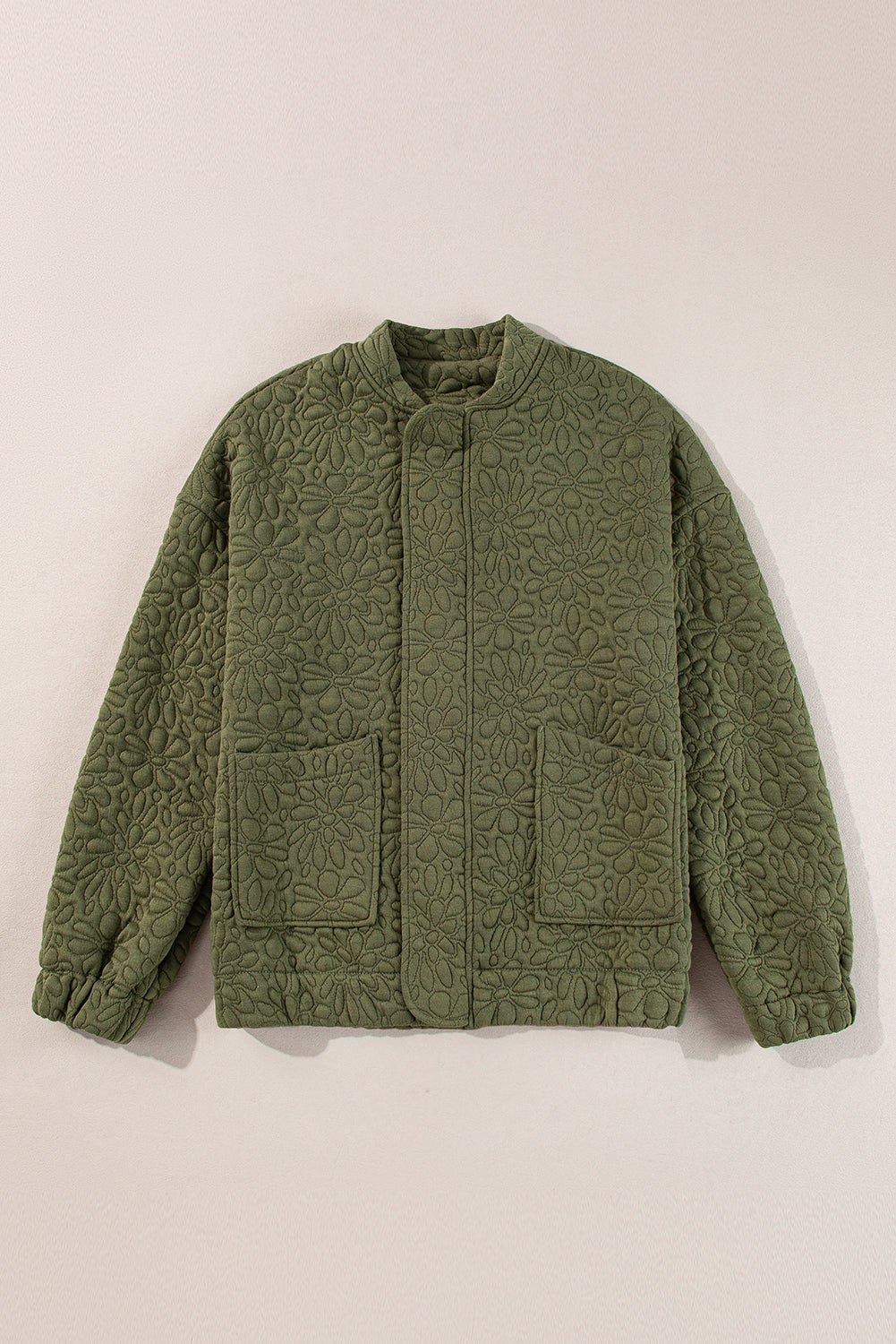 Jungle Green Floral Quilted Jacket Jackets JT's Designer Fashion