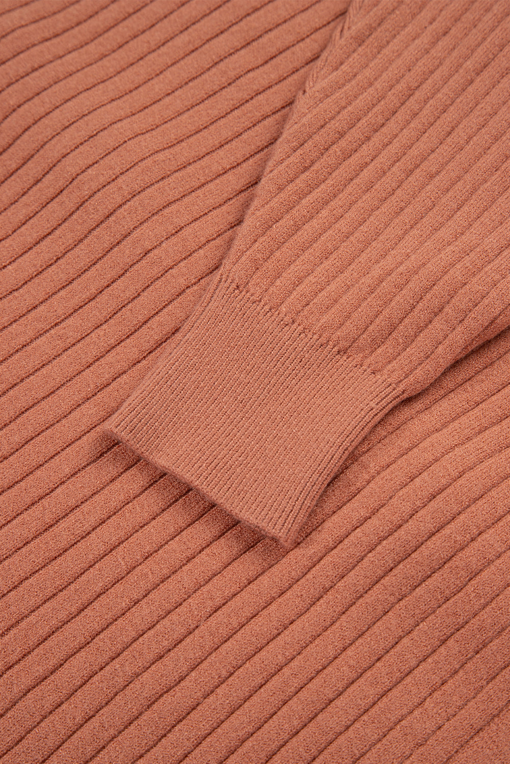 Apricot Pink Wide Rib Knit Button Front Dolman Sleeve Sweater Cardigan Cardigans JT's Designer Fashion