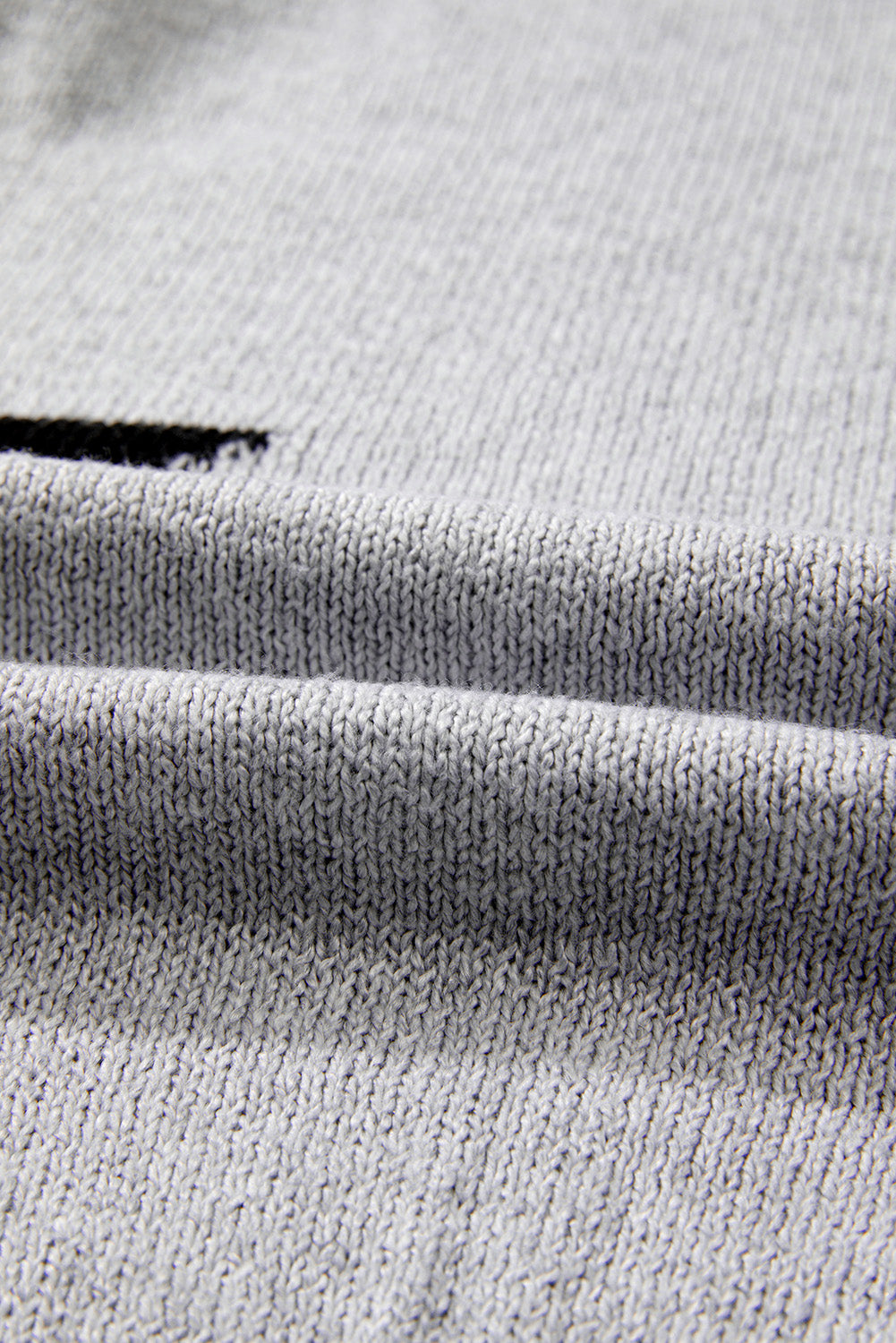 Gray Star Pattern Drop Shoulder Sweater Sweaters JT's Designer Fashion