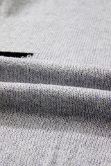 Gray Star Pattern Drop Shoulder Sweater Sweaters JT's Designer Fashion
