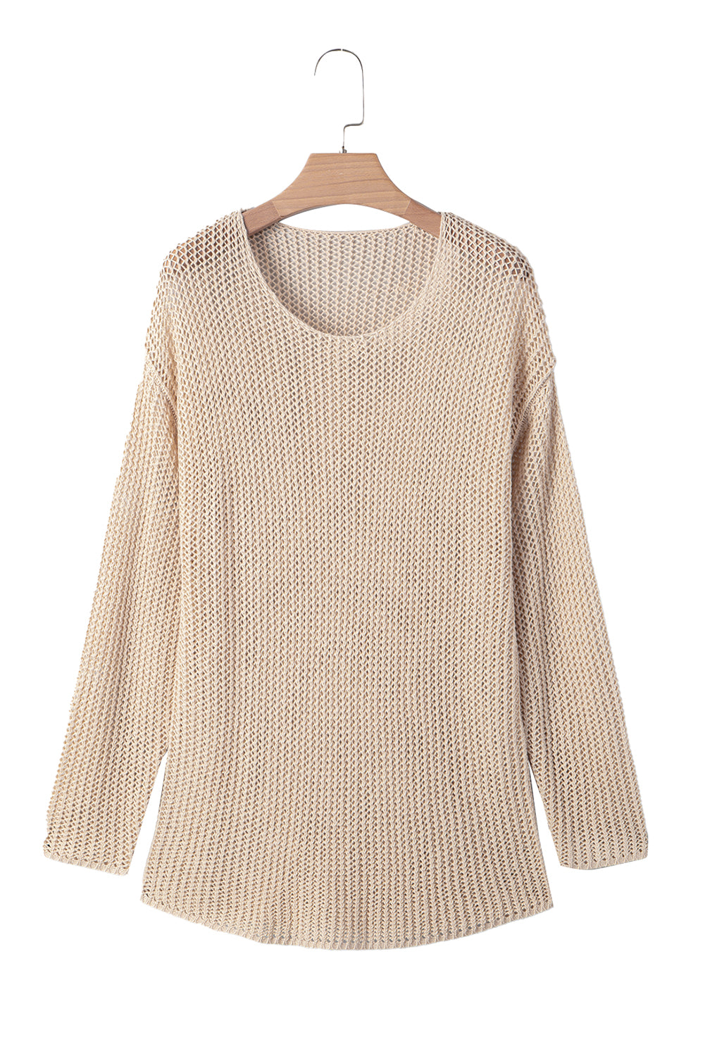 Smoke Gray Crochet Hollow-out Jumper Top Sweater Sweaters JT's Designer Fashion