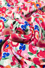 Red Floral Half Sleeve Deep V Neck Cutout Back Split Maxi Dress Floral Dresses JT's Designer Fashion