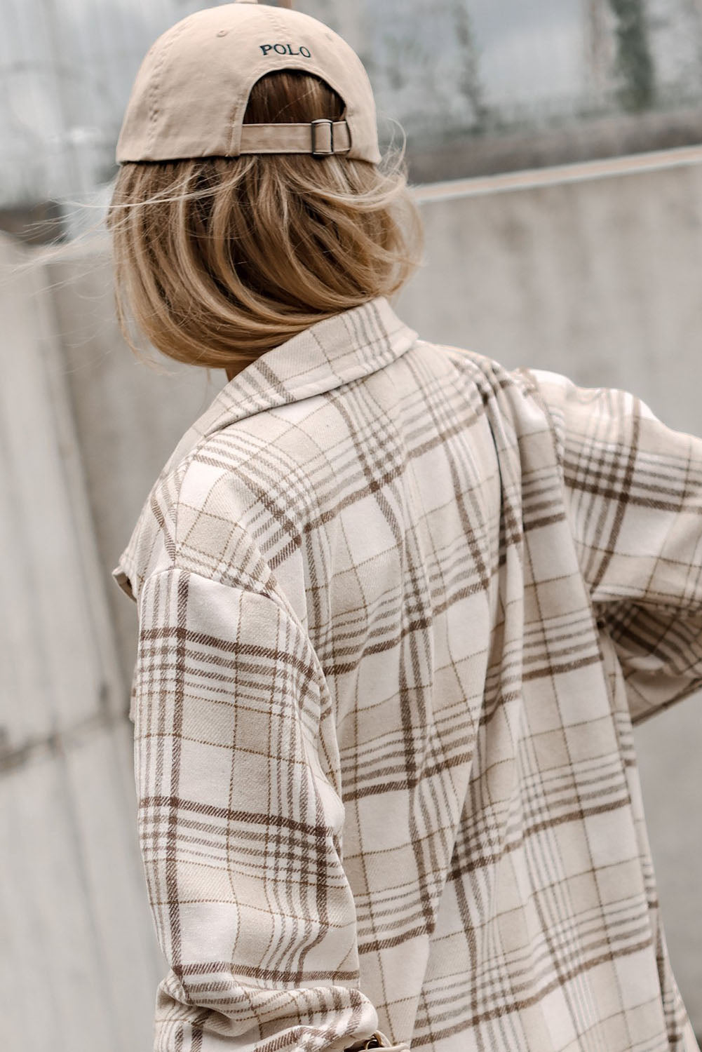 Khaki Plaid Removable Hood Buttoned Shacket Plaid Shackets JT's Designer Fashion