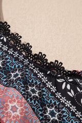 Red Geometric Paisley Print Sleeveless Shift Mini Dress Mini Dresses JT's Designer Fashion