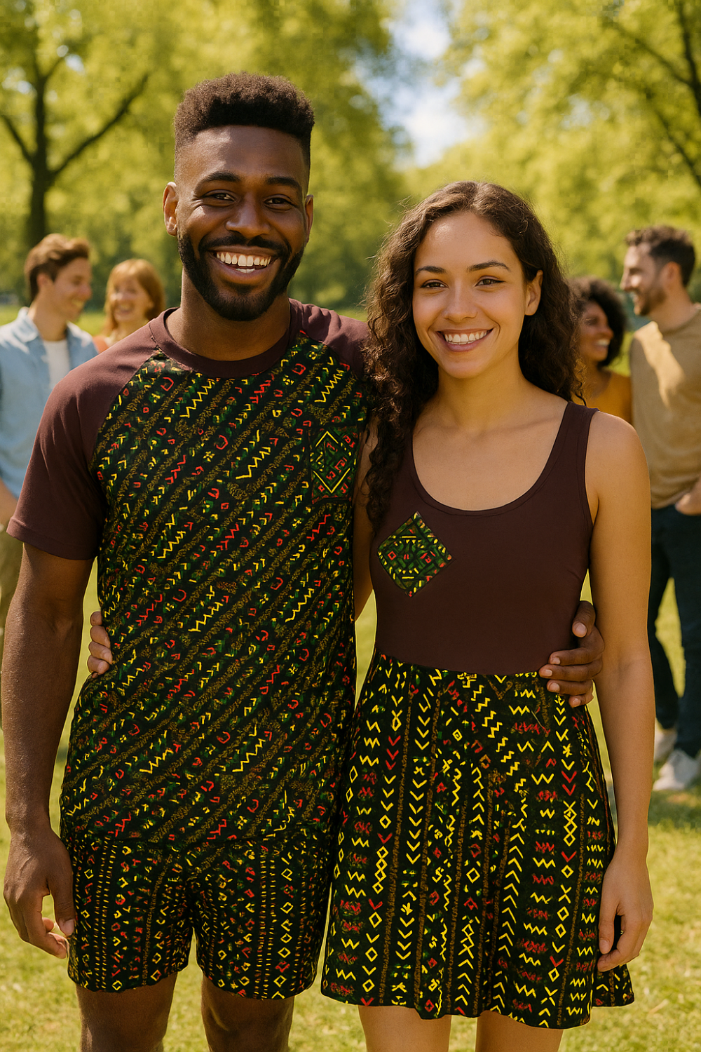 Bold African Print Skater Dress – Sun-Kissed Elegance Mini Dresses JT's Designer Fashion