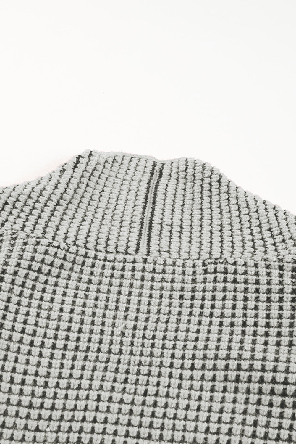 Gray Chunky Waffle Knit Oversized Collar Cardigan Cardigans JT's Designer Fashion