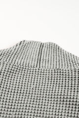 Gray Chunky Waffle Knit Oversized Collar Cardigan Cardigans JT's Designer Fashion