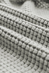 Gray Chunky Waffle Knit Oversized Collar Cardigan Cardigans JT's Designer Fashion