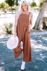 Gold Flame Wide Leg Overall Jumpsuit Jumpsuits & Rompers JT's Designer Fashion