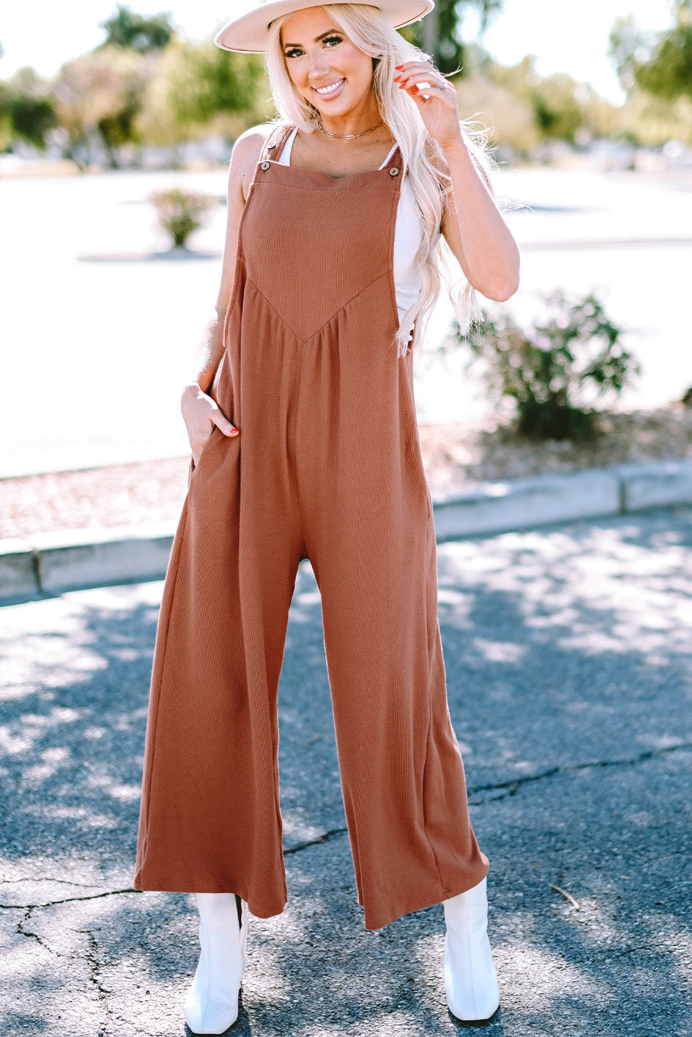 Gold Flame Wide Leg Overall Jumpsuit Jumpsuits & Rompers JT's Designer Fashion