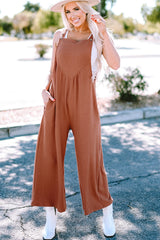 Gold Flame Wide Leg Overall Jumpsuit Jumpsuits & Rompers JT's Designer Fashion