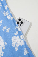 Myosotis Floral Print Half Button Wide Leg Relaxed Sleeveless Jumpsuit Jumpsuits & Rompers JT's Designer Fashion