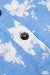 Myosotis Floral Print Half Button Wide Leg Relaxed Sleeveless Jumpsuit Jumpsuits & Rompers JT's Designer Fashion