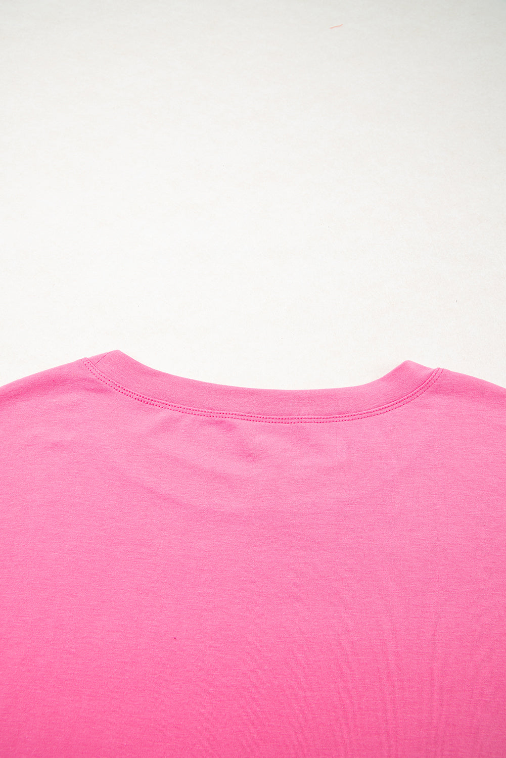 Pink Star Patched Colorblock Raw Edge Bracelet Sleeve Plus Size Loose Tee Plus Size Tops & Tees JT's Designer Fashion