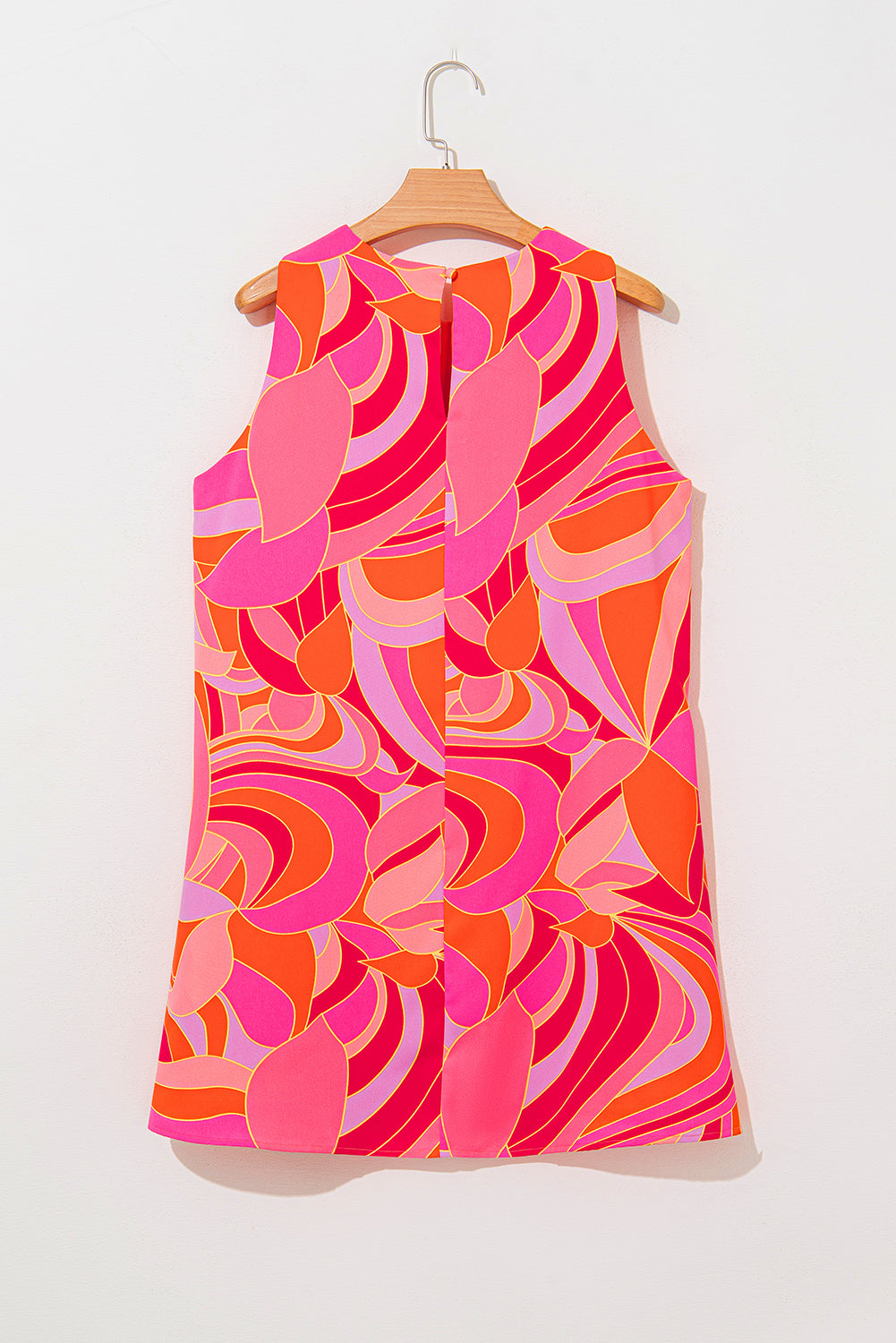 Rose Abstract Floral Print Sleeveless Shift Mini Dress Mini Dresses JT's Designer Fashion