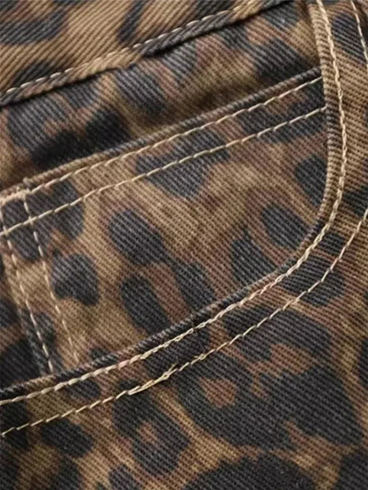Fierce & Flawless Leopard Print Oversized Jeans – Bold Statement Denim Jeans JT's Designer Fashion