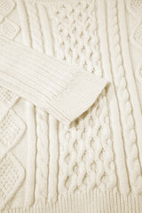 White Cable Knit Cropped Sweater Sweaters JT's Designer Fashion