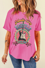 Sachet Pink Nashville WORLD TOUR Music City Guitarist Graphic Tee Graphic Tees JT's Designer Fashion