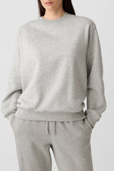 Light Grey Plain Drop Shoulder Crewneck Pullover Sweatshirt Sweatshirts & Hoodies JT's Designer Fashion