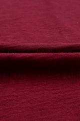 Fiery Red Solid Crew Neck Long Sleeve Top Long Sleeve Tops JT's Designer Fashion