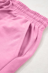 Bonbon Solid Loose V Neck Half Sleeve Tee and Shorts Short Sets JT's Designer Fashion