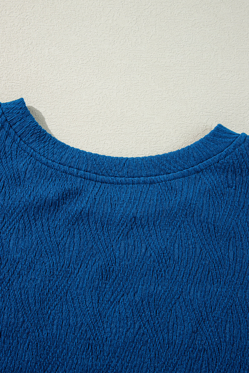 Bluing Solid Textured Crew Neck Short Set Short Sets JT's Designer Fashion